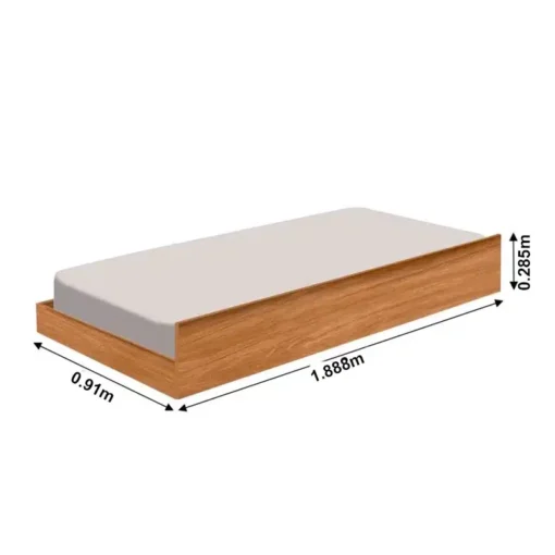 Cama Solteiro Triliche Dublin II Nature Tebarot - Imagem 2