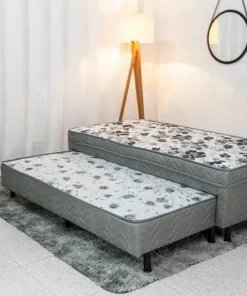 Cama Box Solteiro Dackar + Cama Auxiliar Orthoside