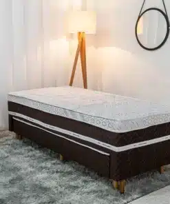 Cama Box Solteiro Livina Molas Ensacadas + Cama Auxiliar Orthoside