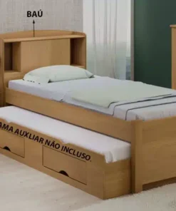 Cama Solteiro Milênio Cinamomo Cabeceira C/ Baú Larg. 1.30m - D Doro