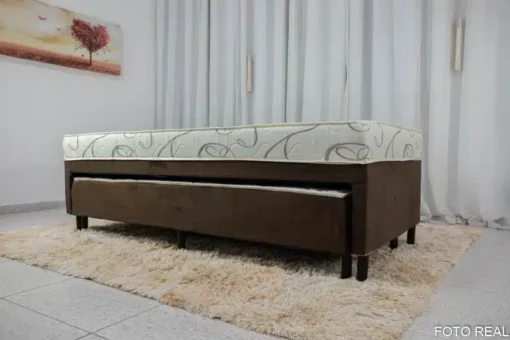 Cama Unibox Solteiro com Auxiliar D-28 Sonho Bom Marrom Nosso Sonho - Imagem 4