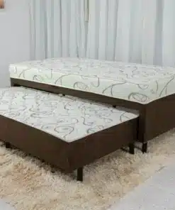 Cama Unibox Solteiro com Auxiliar D-28 Sonho Bom Marrom Nosso Sonho