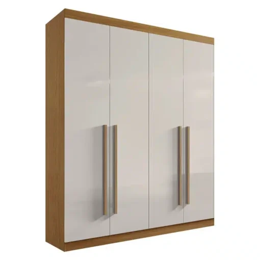 Roupeiro Solteiro Da Vinci Plus Cinamomo/Off 4 Portas 3 Gavetas 100% MDF Larg. 1.85m - D Doro - Imagem 3