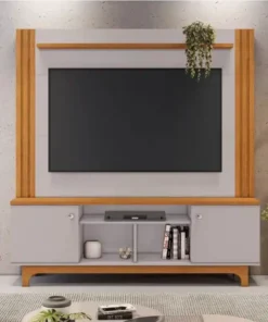 Home Bálsamo Cinamomo/Off C/ Detalhe Ripado TV até 65 Polegadas Larg. 1.50m - JCM