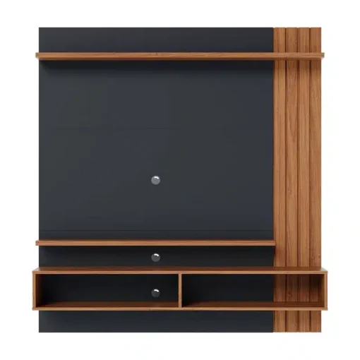 Home Suspenso Juriti Larg. 1.50m para TV até 65 Polegadas Noce Milano/Preto Colibri - Imagem 2