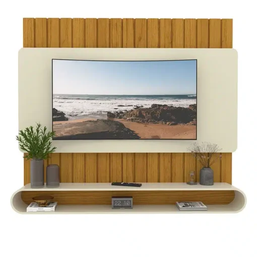 Home Suspenso Prime Naturale/Off Ripado TV até 75 Polegadas Larg. 1.83m - Gelius - Imagem 4