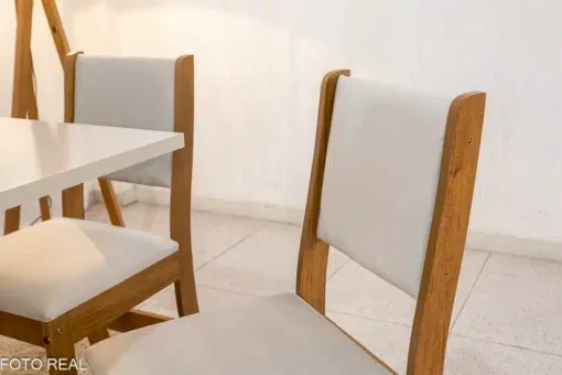 Mesa de Jantar Magic 120x80 Mel/Blonde Tampo e Cadeira Sol - Imagem 6
