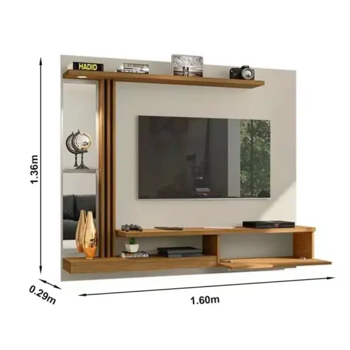 Painel Denver C/LED e Detalhe Ripado Larg. 1.60m Para TV até 55 Polegadas - Imagem 2