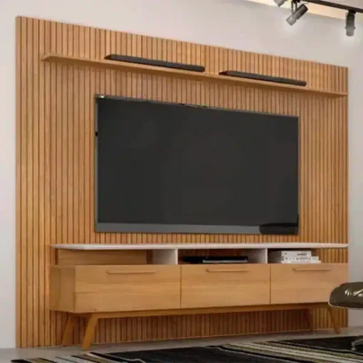 Painel Frisado Curitiba + Rack São Paulo TV até 75 Polegadas