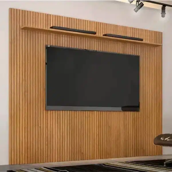 Painel Curitiba Cinamomo Frisado TV até 75 Polegadas Larg. 2.24m - Valdemoveis