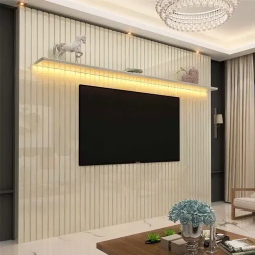 Painel até 85″ Nobre Ripado 230 Off White – GELIUS - Imagem 3