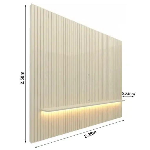 Painel até 85″ Nobre Ripado 230 Off White – GELIUS - Imagem 2