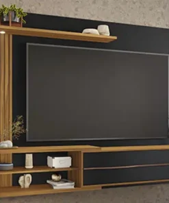 Painel NT 1355 Preto/Freijó Ripado C/ Led TV até 65 Polegadas Larg. 1.82m - Notável