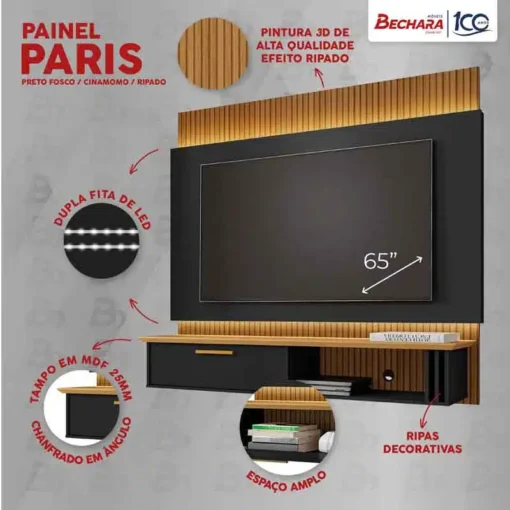 Painel Paris Impressão 3D para TV até 65 Polegadas - Imagem 4