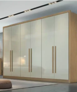 Roupeiro Casal Robust Plus Cumaru/Fendi Fosco 6 Portas 8 Gavetas 100% MDF Larg. 2.76m - Novo Horizonte