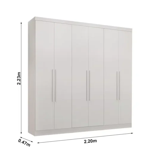 Roupeiro Coliseu 6 Portas 4 Gavetas larg. 2.20m  Sallêto - Imagem 3