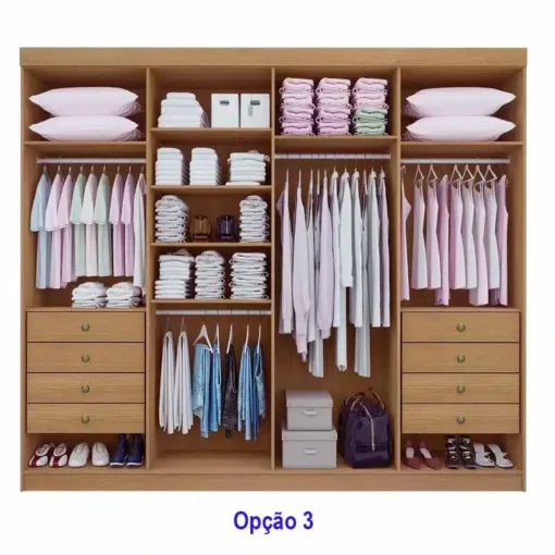 Roupeiro Daymond 8 Portas Ripado MDF D'Doro - Imagem 7