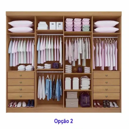 Roupeiro Daymond 8 Portas Ripado MDF D'Doro - Imagem 8
