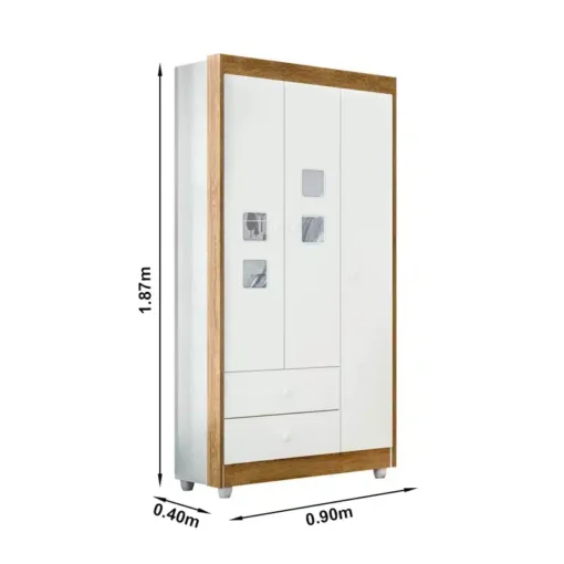 Roupeiro Life 100% MDF Flex 3 Portas 2 Gavetas Larg. 0.90m Tigus - Imagem 7