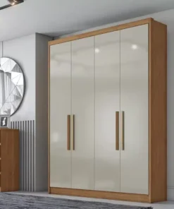 Roupeiro Moderni Plus 100% MDF 4 Portas 3 Gavetas Larg. 1.645m  Novo Horizonte