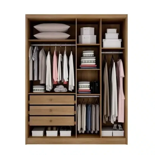 Roupeiro Moderni Plus 100% MDF 4 Portas 3 Gavetas Larg. 1.645m  Novo Horizonte - Imagem 5