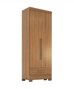 Roupeiro Solteiro Smart Plus (GR2123) Cinamomo 2 Portas 1 Gaveta C/ Pés Larg. 0.85m - Rodial Móveis