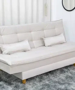 Sofá Cama Premium Veludo Bege Larg. 1.80m