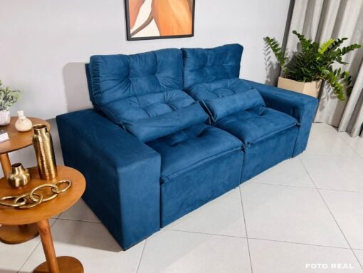 Sofá Retrátil e Reclinável Toronto 1.80m Azul – Sem Caixa - Imagem 6