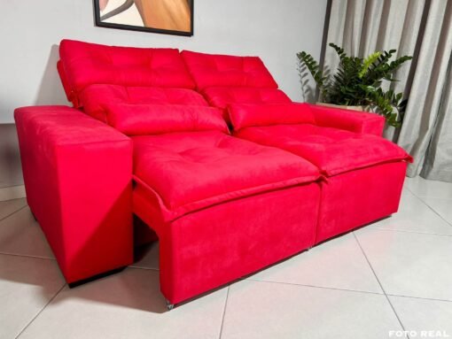Sofá Retrátil e Reclinável Toronto 1.80m Vermelho – Sem Caixa - Imagem 4