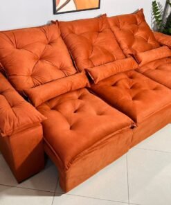 Sofá Retrátil e Reclinável Athenas 2.75m Terracota – Sem Caixa