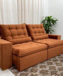 Sofá Retrátil Reclinável Small 2.30m – Terracota Veludão