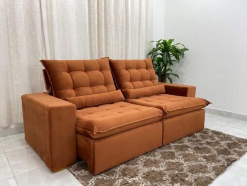 Sofá Retrátil Reclinável Small 2.30m – Terracota Veludão