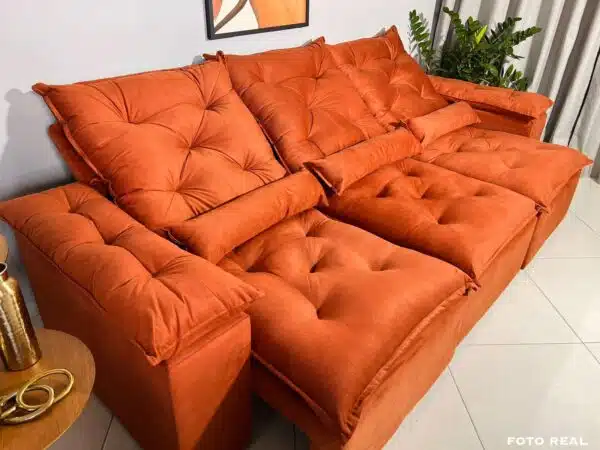 Sofá Retrátil e Reclinável Athenas 2.75m Terracota – Sem Caixa - Image 2