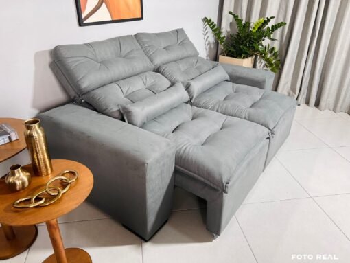 Sofá Retrátil e Reclinável Toronto 1.80m Cinza – Sem Caixa - Imagem 2