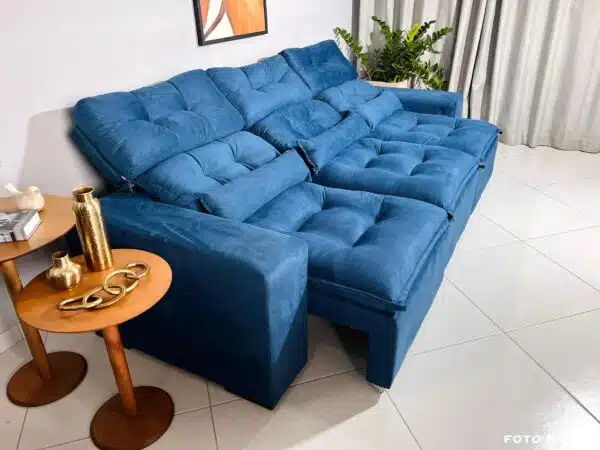 Sofá Retrátil e Reclinável Toronto 2.75m Azul – Sem Caixa - Image 2