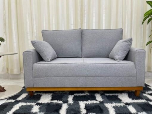 Sofá 2 lugares Slim 1.40m – Cinza Linho