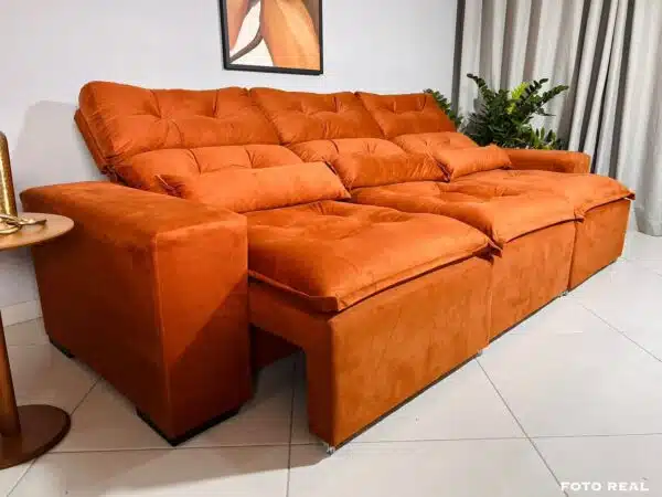 Sofá Retrátil e Reclinável Toronto 2.75m Terracota – Sem Caixa - Image 4