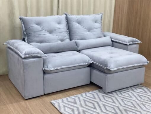 Sofá Retrátil e Reclinável Zuqui Plus 2.00m Cinza Prata – D33 e Sem Caixa - Imagem 4