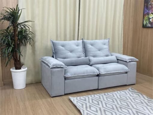 Sofá Retrátil e Reclinável Zuqui Plus 2.00m Cinza Prata – D33 e Sem Caixa - Imagem 5