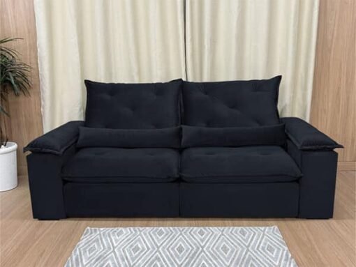 Sofá Retrátil e Reclinável Zuqui Plus 2.00m Preto – D33 e Sem Caixa - Imagem 4
