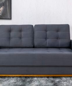 Sofá 3 lugares Living Áustria Veludo Grafite Larg. 1.70m