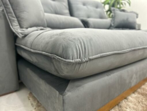 Sofá Retrátil Reclinável Toronto Premium 2.50m Veludo Grafite – Molas Ensacadas - Imagem 3