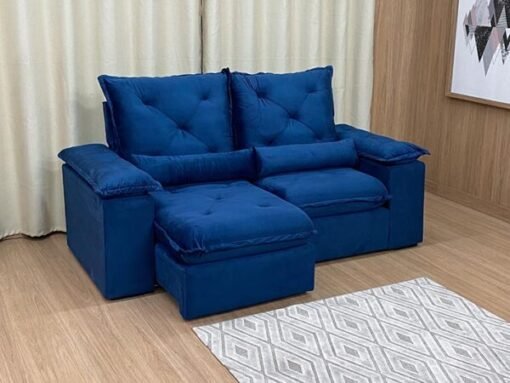 Sofá Retrátil e Reclinável Zuqui Plus 2.00m Azul – D33 e Sem Caixa - Imagem 5