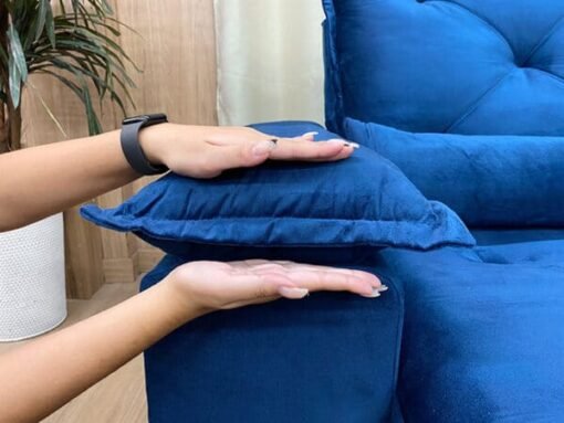 Sofá Retrátil e Reclinável Zuqui Plus 2.00m Azul – D33 e Sem Caixa - Imagem 9