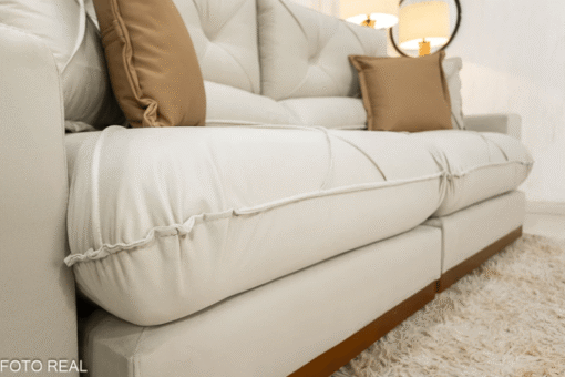 Sofá Retrátil Reclinável Gran Bello 2.30m Veludo Bege – D33 e Molas Ensacadas - Imagem 7