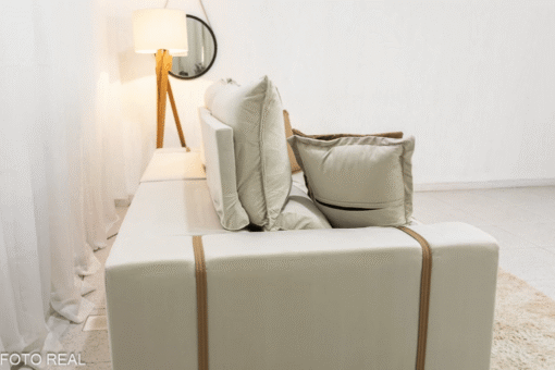 Sofá Retrátil Reclinável Gran Bello 2.50m Veludo Bege - D33 e Molas Ensacadas - Imagem 7