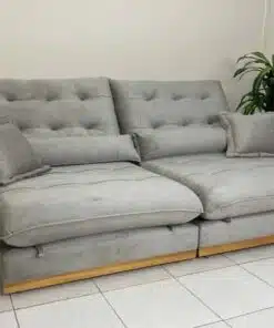 Sofá Retrátil e Reclinável Toronto 2.90m Capuccino Veludo – Molas Ensacadas