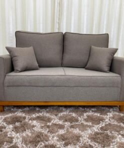 Sofá 2 lugares Slim 1.40m – Marrom Linho