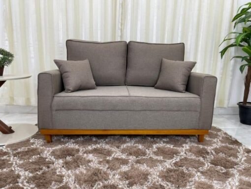 Sofá 2 lugares Slim 1.40m – Marrom Linho