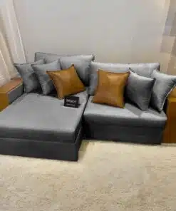 Sofá Cama e Retrátil Reclinável Maiori 2,32m Linho Grafite – Sem Caixa